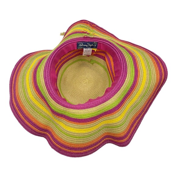 Panama Jack Womens Floppy Sun Hat Paper Braid Wide Rainbow Color - Picture 4 of 5